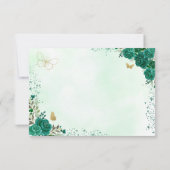Floral Emerald Green Princess Birthday Quinceanera Save The Date (Achterkant)