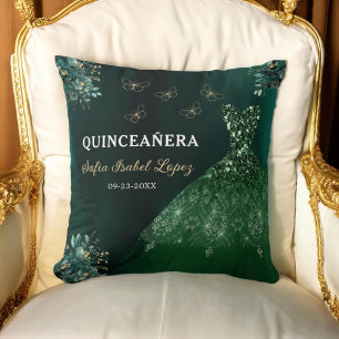 Floral Emerald Green Princess Quinceanera Kussen