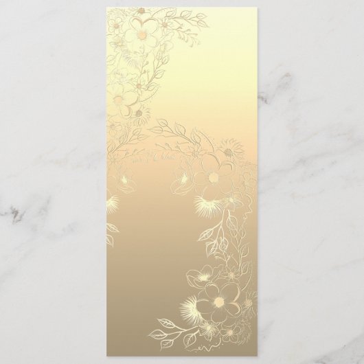 Floral Emerald Groen Bruiloft Menu (Achterkant)