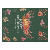 Floral Emerald Groen Thanksgiving Diner Tafelkleed (Voorkant (Horizontaal))