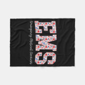 Floral Ems Emergency Medical Services Emt Wildflow Fleece Deken (Voorkant (Horizontaal))