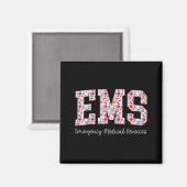 Floral Ems Emergency Medical Services Emt Wildflow Magneet (Voorkant / Achterkant)