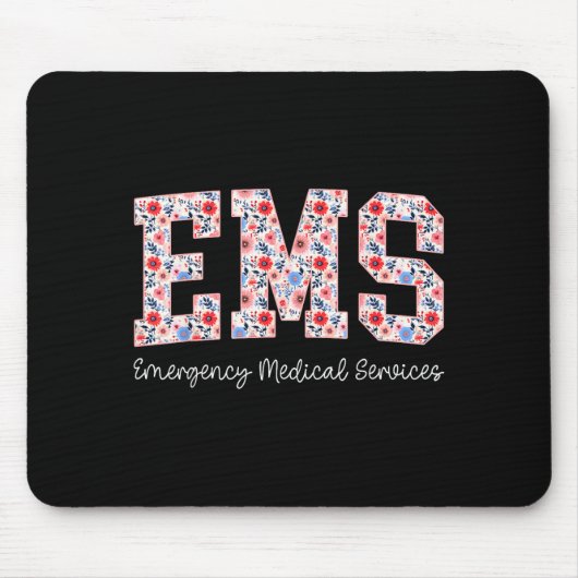 Floral Ems Emergency Medical Services Emt Wildflow Muismat (Voorkant)