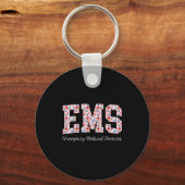 Floral Ems Emergency Medical Services Emt Wildflow Sleutelhanger (Voorkant)