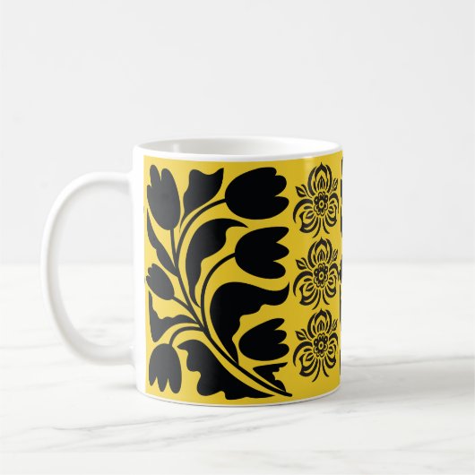 Floral en botanisch geel mok (Links)