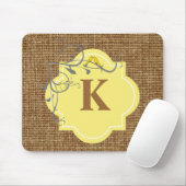 Floral en burlap, monogrammen muismat (Met muis)