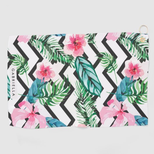 Floral en Chevron Golfhanddoek (Horizontaal)