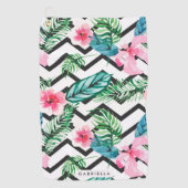 Floral en Chevron Golfhanddoek (Voorkant)