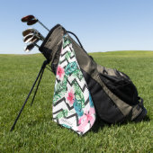 Floral en Chevron Golfhanddoek (Groen)
