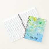 *~* Floral- en Chic Turquoise Pastel-Waterverf Notitieboek (Binnen)