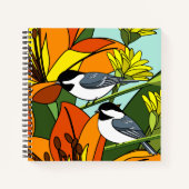Floral en Chickadee Notitieboek (Voorkant)