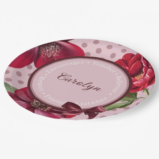 Floral en Dot Moederdag Bord (Gekanteld)