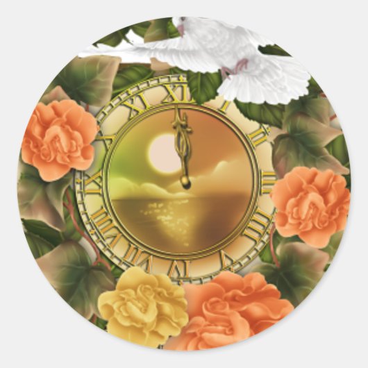 Floral en Dove Watch Sticker (Voorkant)