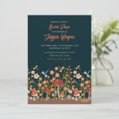 Floral en Dragonfly Inspirivity  Bridal Kaart (Staand voorkant)