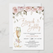 Floral en Eucalyptus Brunch Bubble Vrijgezellenfee Kaart (Voorkant)