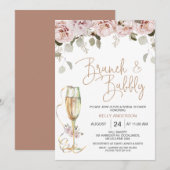 Floral en Eucalyptus Brunch Bubble Vrijgezellenfee Kaart (Voorkant / Achterkant)