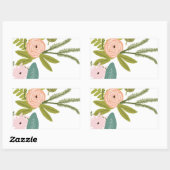 Floral en fauna rechthoekige sticker (Vel)