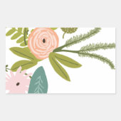 Floral en fauna rechthoekige sticker (Voorkant)