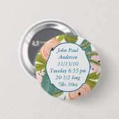 Floral en fauna ronde button 5,7 cm (Voorkant /achterkant)
