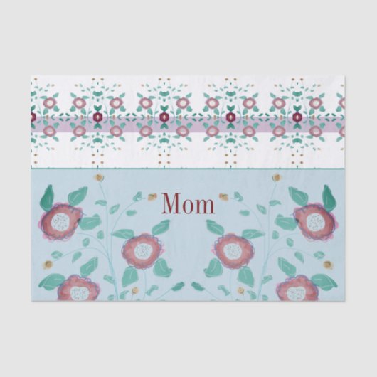 Floral en gebarenteerde ontwerper tissuepapier (Voorkant)