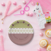 Floral en gebundeld ontwerp papieren bordje (Feest)