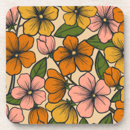 Floral en glamour naadloos patroon bier onderzetter