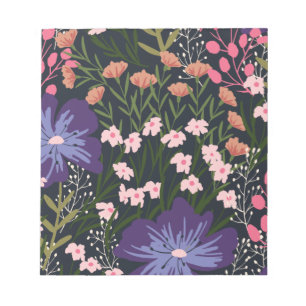 Floral en glamour Naadloos patroon Natuurlijke kle Notitieblok