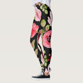 Floral en glamour naadloos patroonkleurig leggings (Links)