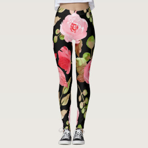 Floral en glamour naadloos patroonkleurig leggings