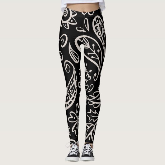 Floral en glamour naadloos patroonmodern leggings (Voorkant)