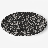 Floral en glamour naadloos patroonmodern papieren bordje (Gekanteld)