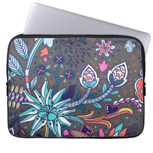 Floral en glamour naadloze lentekuut laptop sleeve