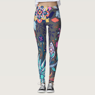 Floral en glamour naadloze lentekuut leggings