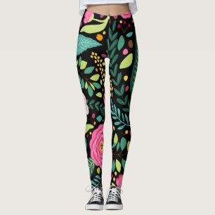 Floral en glamour naadloze patroonkogels leggings