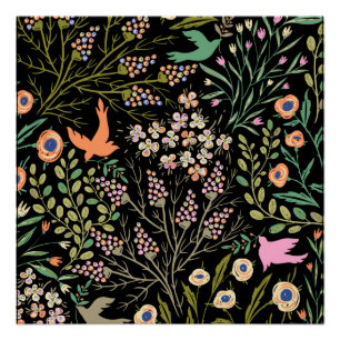 Floral en glamour naadloze zomerkleur perfect poster
