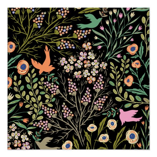 Floral en glamour naadloze zomerkleur perfect poster (Voorkant)