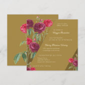 Floral en Gold Bridal Shower Kaart (Voorkant / Achterkant)