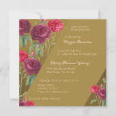 Floral en Gold Bridal Shower Kaart (Voorkant)