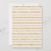 Floral en Gold Glitter Stripes Wedding Kaart (Achterkant)