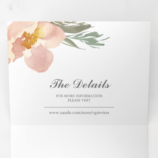 Floral en Greenery in één bruiloft Drieluik Uitnodiging (Binnenzijde eerst)