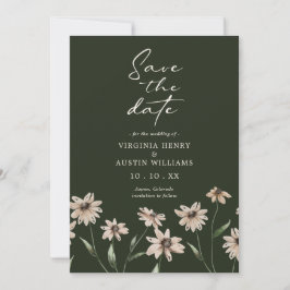 Floral en groen save the date
