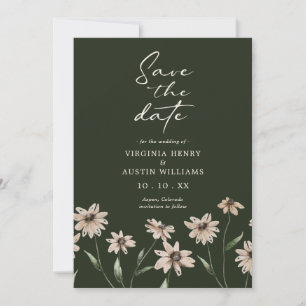 Floral en groen save the date