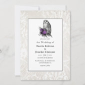 Floral en Lace Gothic Wedding Kaart (Voorkant)