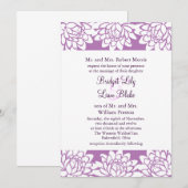 Floral en Modern Wedding Uitnodiging (Voorkant / Achterkant)