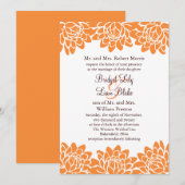 Floral en Modern Wedding Uitnodiging (Voorkant / Achterkant)