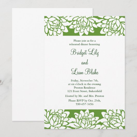 Floral en Moderne repetitie Kaart (Voorkant / Achterkant)