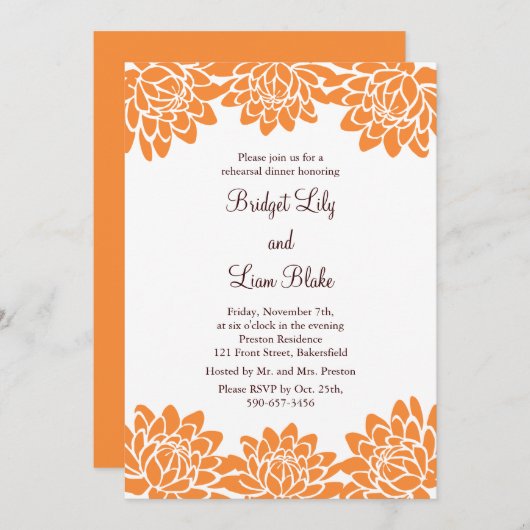 Floral en Moderne repetitie Kaart (Voorkant / Achterkant)