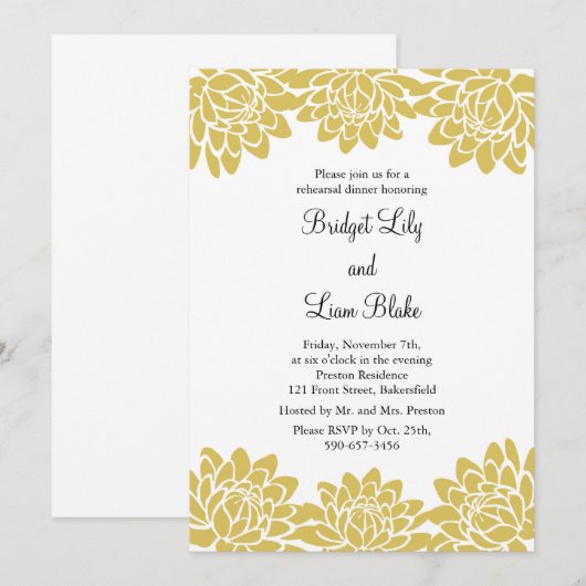 Floral en Moderne repetitie Kaart (Voorkant / Achterkant)