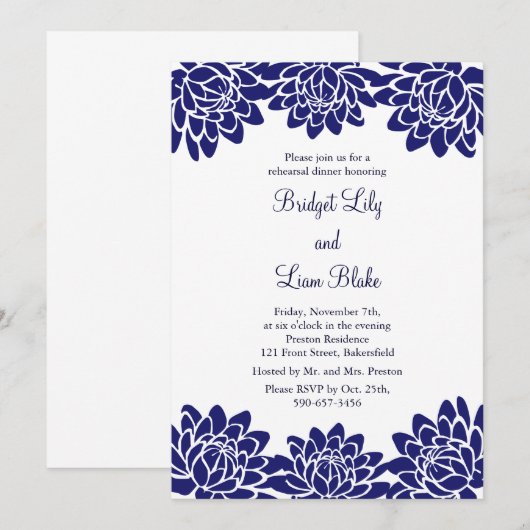 Floral en Moderne repetitie Kaart (Voorkant / Achterkant)