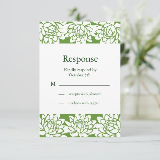 Floral en Moderne RSVP (Staand voorkant)